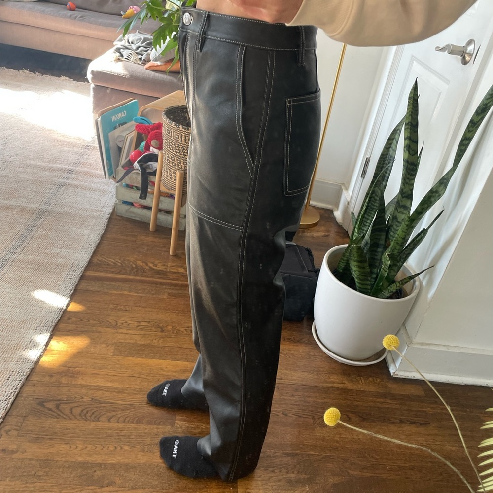 Wilfred faux leather utility pants